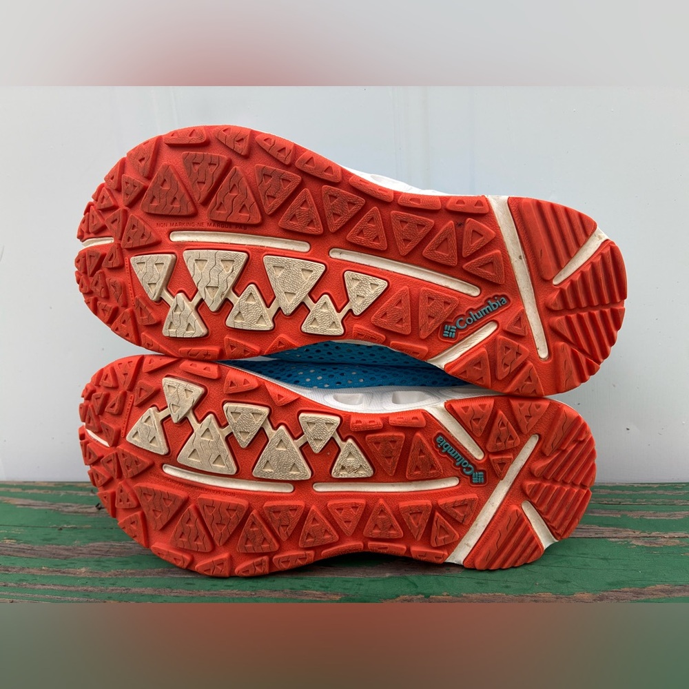 Columbia Womens 7.5 Drainmaker II Trail Water Sneakers Blue Orange Mesh Shoes - Picture 4 of 15
